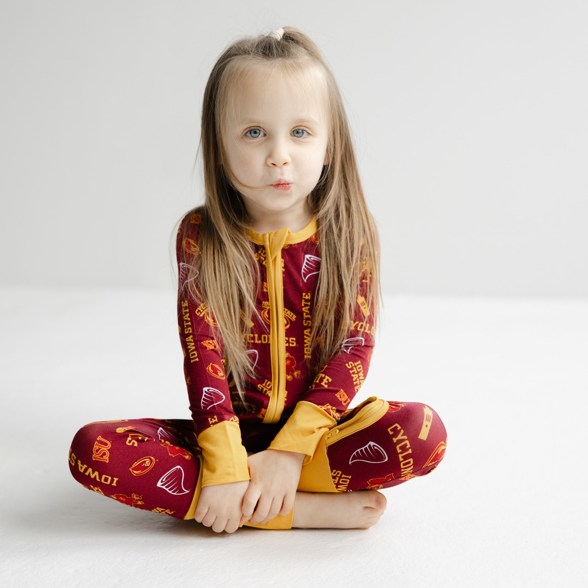 Iowa State Cyclones baby bamboo zippy one-piece sleeper with officially licensed team print