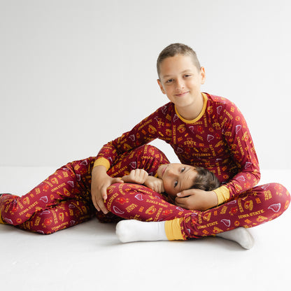 Iowa State Cyclones matching bamboo pajama set for young Cyclones fans