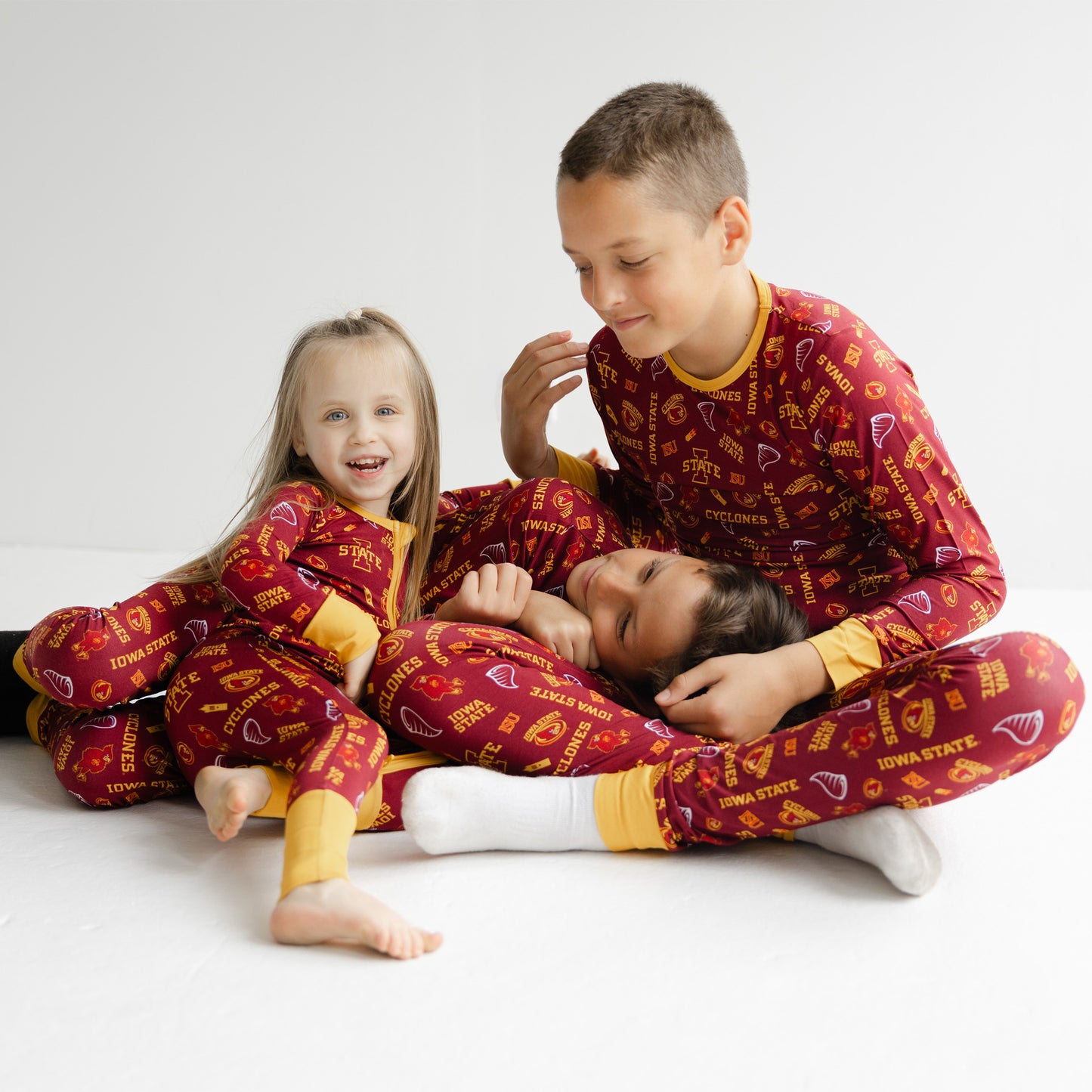 Iowa State Cyclones kids game day pajamas made from soft bamboo fabric