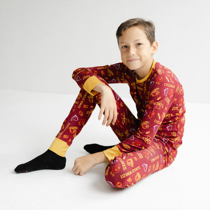 Iowa State Cyclones children’s two-piece pajama set with long sleeve top and pants