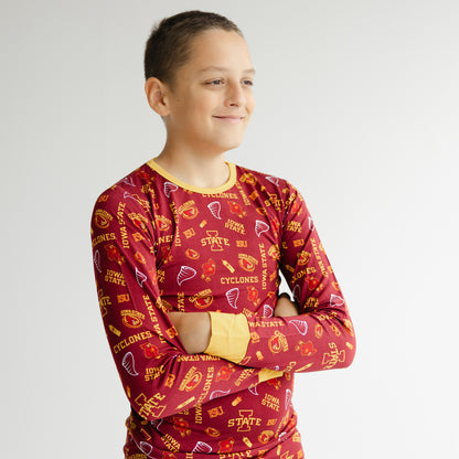 Officially licensed Iowa State Cyclones kids sleepwear with all-over Cyclones branding
