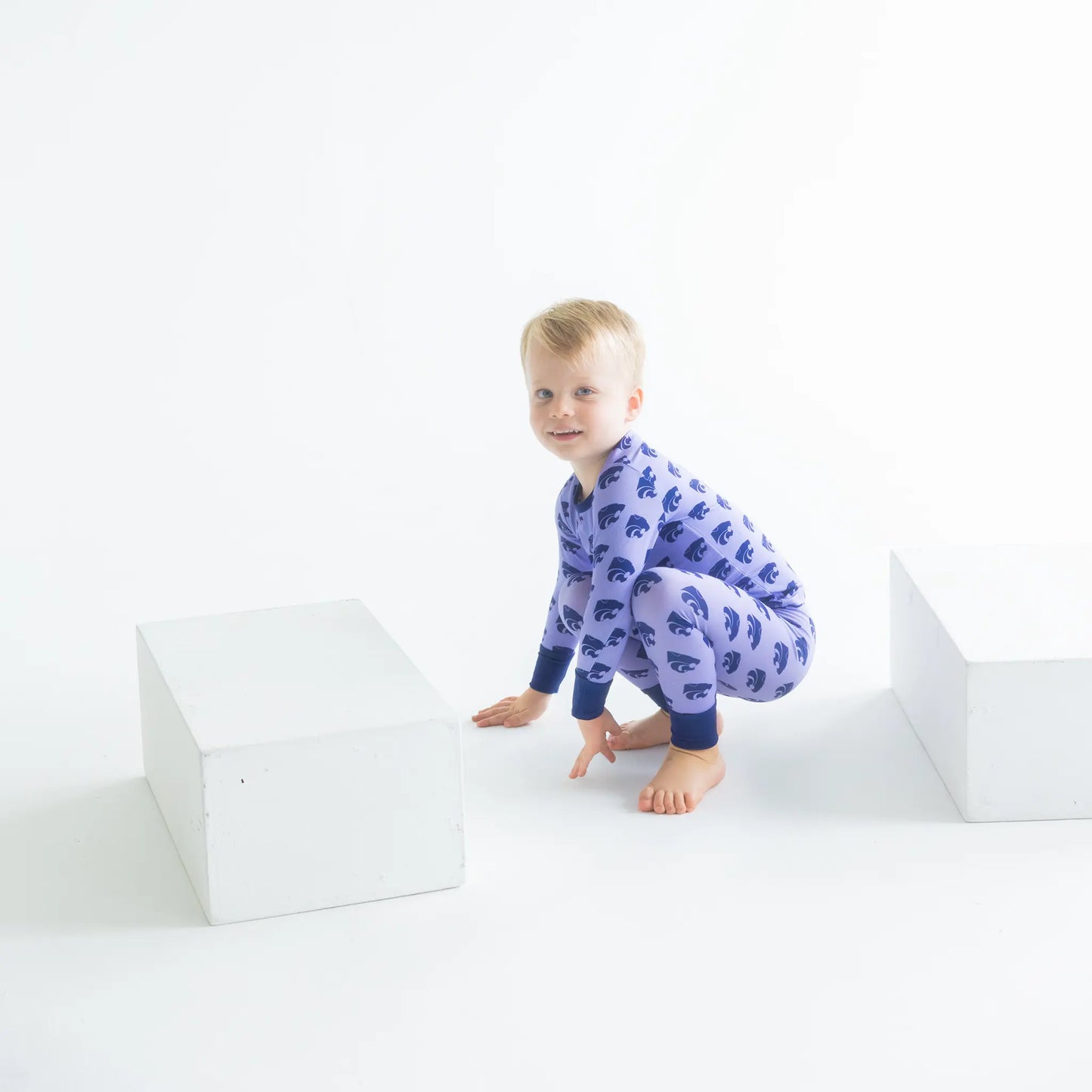 Kansas State Kids Sleepwear bamboo Pajamas made from bamboo fabric and all over PowerCat print.