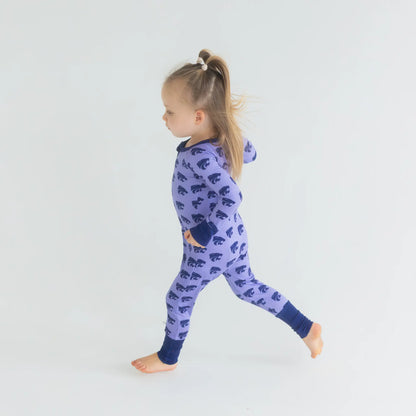 Kansas State Wildcats bamboo One-Piece for babies featuring logos with double zipper design.
