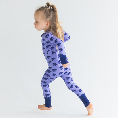 Kansas State Wildcats infant bamboo one-piece sleeper with all-over Wildcats print
