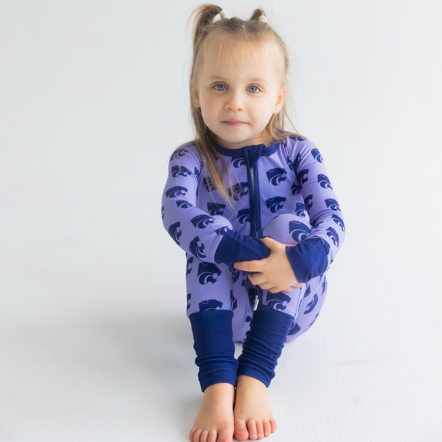 Kansas State Wildcats baby bamboo zippy one-piece sleeper with officially licensed team print