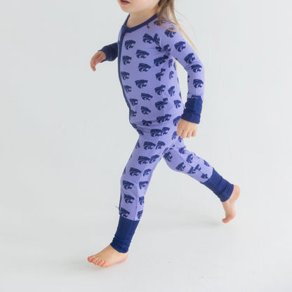 Kansas State Wildcats bamboo Zippy One-Piece sleeper with all-over Powercat print.