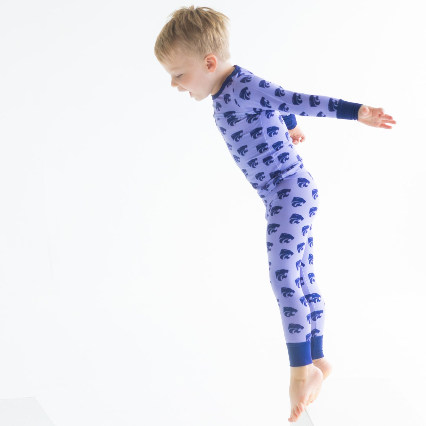 Kansas State Wildcats toddler bamboo pajamas with long sleeve top and matching pants
