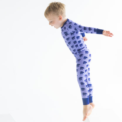Kansas State Wildcats toddler bamboo pajamas with long sleeve top and matching pants