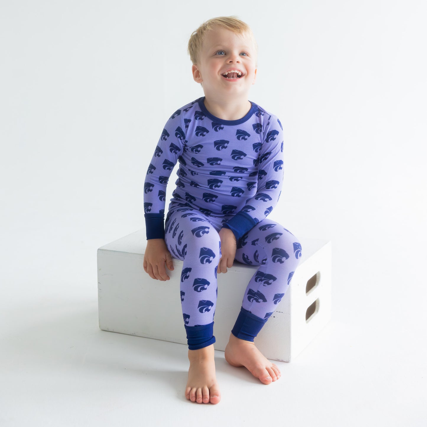 Officially licensed Kansas State Wildcats two-piece pajamas for toddlers and kids