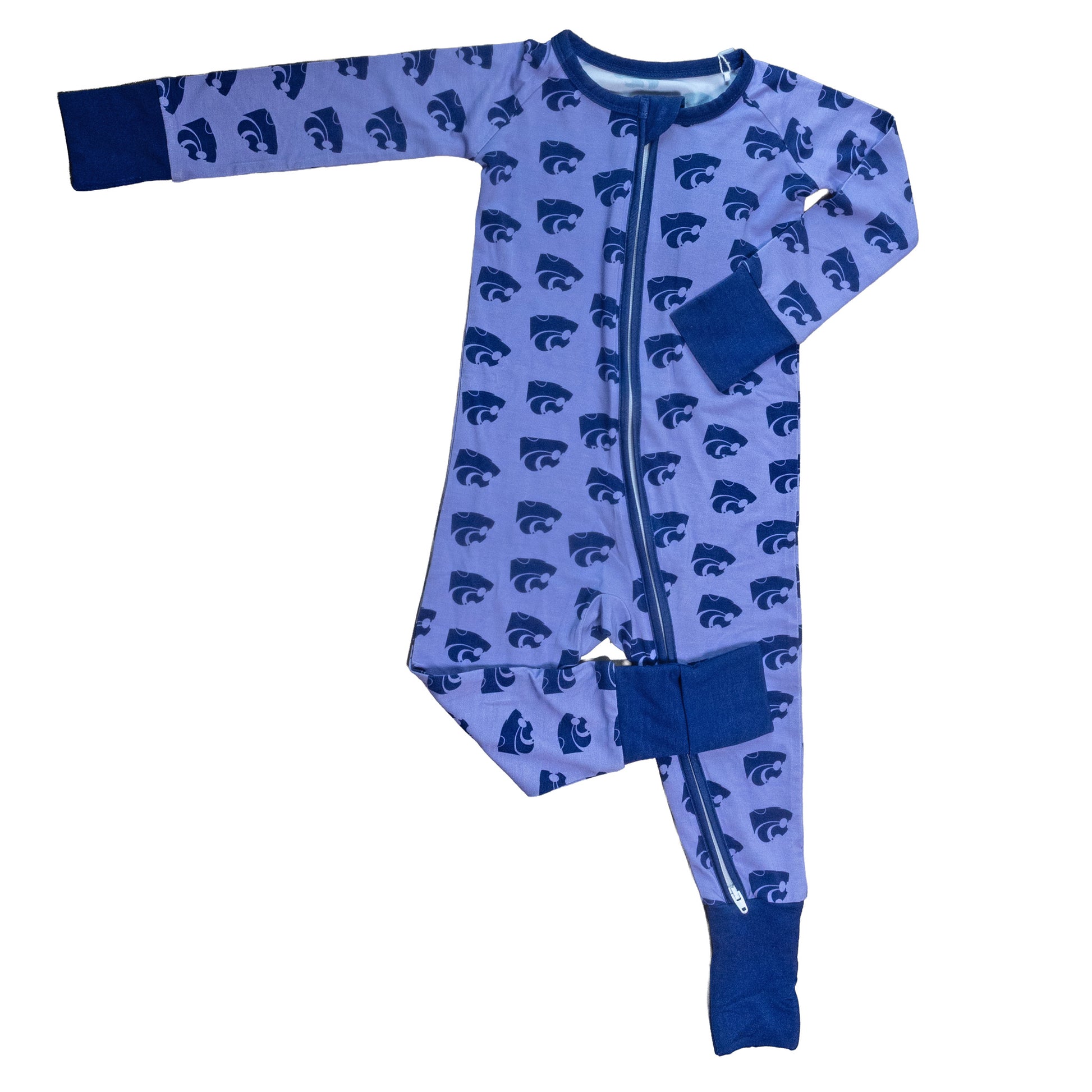 Soft bamboo Kansas State Wildcats zippy one-piece for newborns and babies