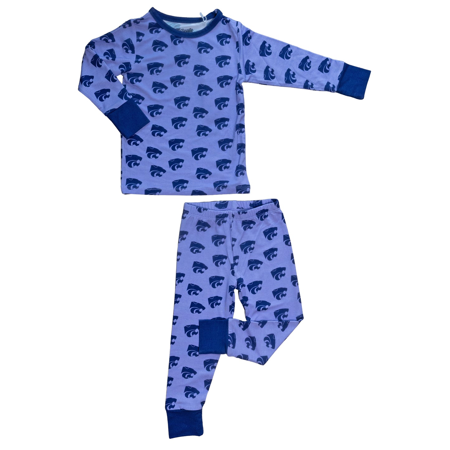 Kansas State Wildcats bamboo pajamas for little fans with purple and white team design