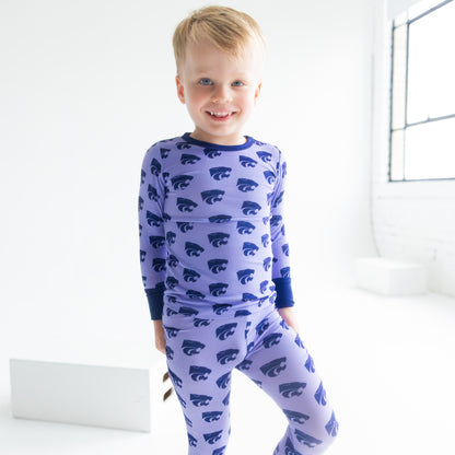 Officially licensed Kansas State Wildcats kids sleepwear with all-over Wildcats branding
