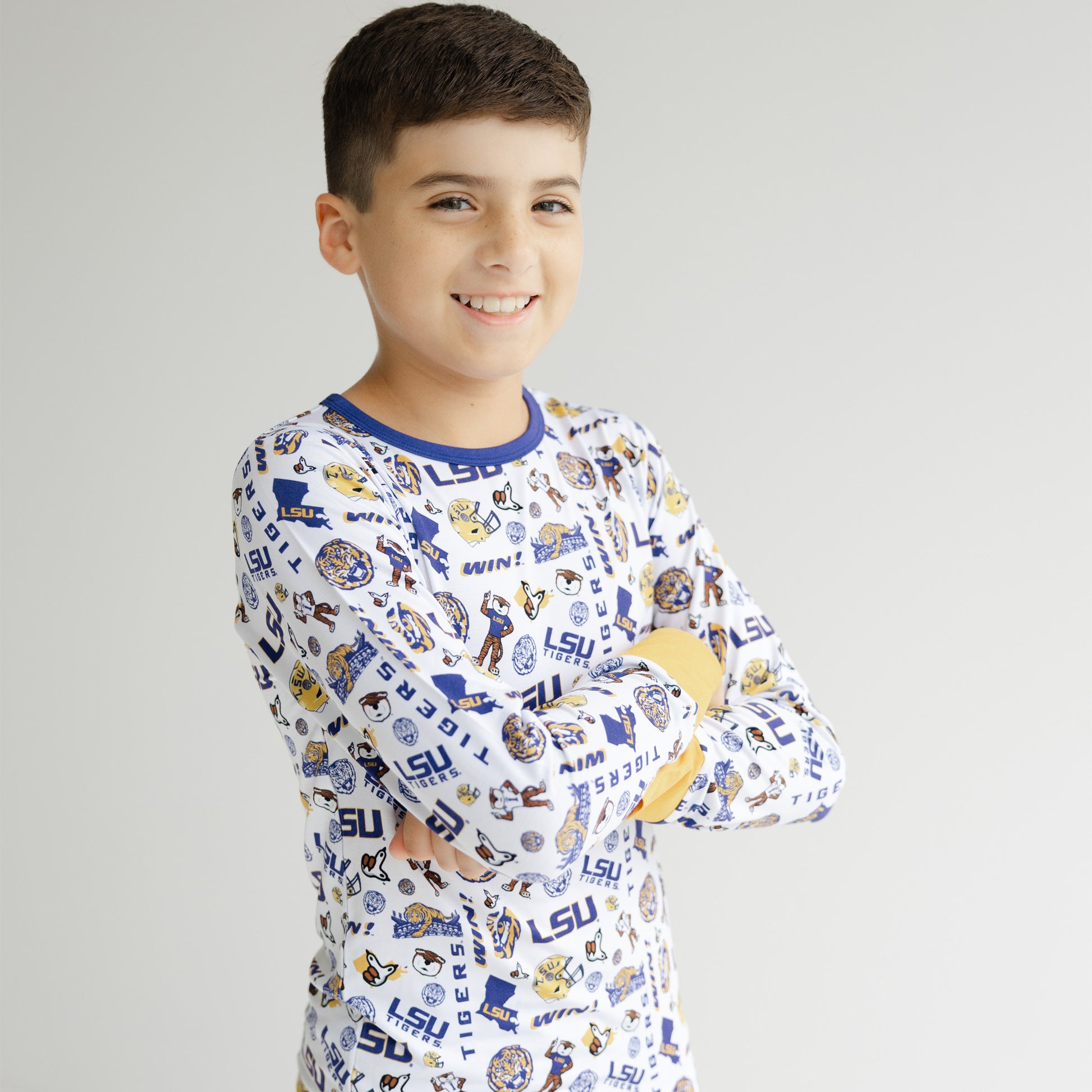 Officially licensed LSU Tigers pajamas for babies toddlers and young kids