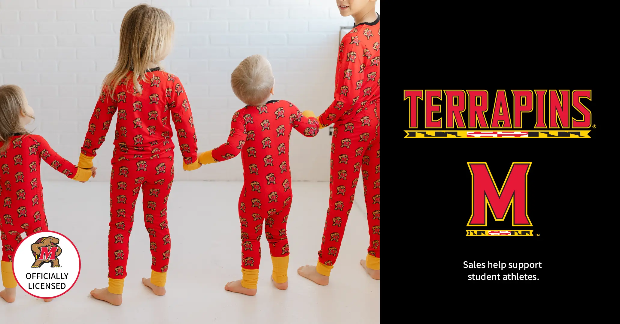 Maryland Terrapins Baby Clothes and Kids Pajamas. 