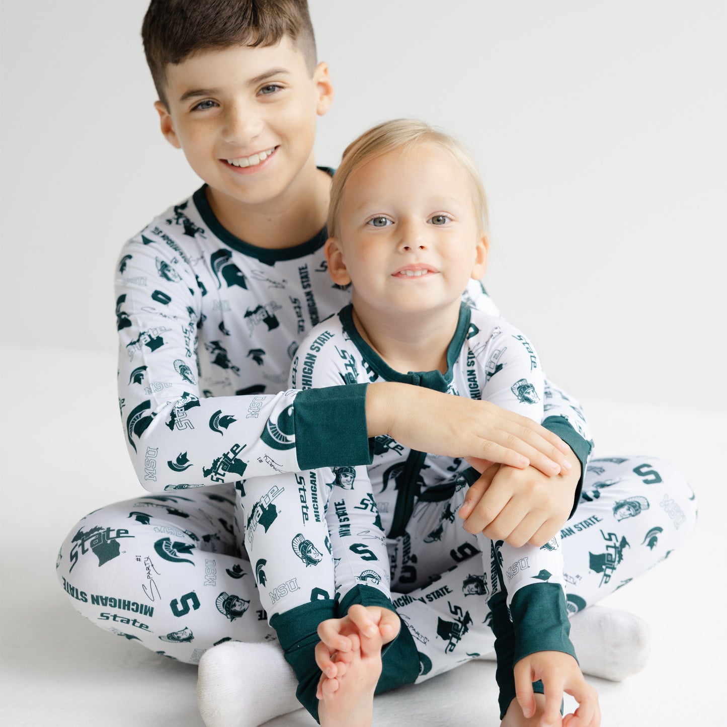 Baby Michigan State Spartans zippy one-piece sleeper made from ultra-soft bamboo fabric.