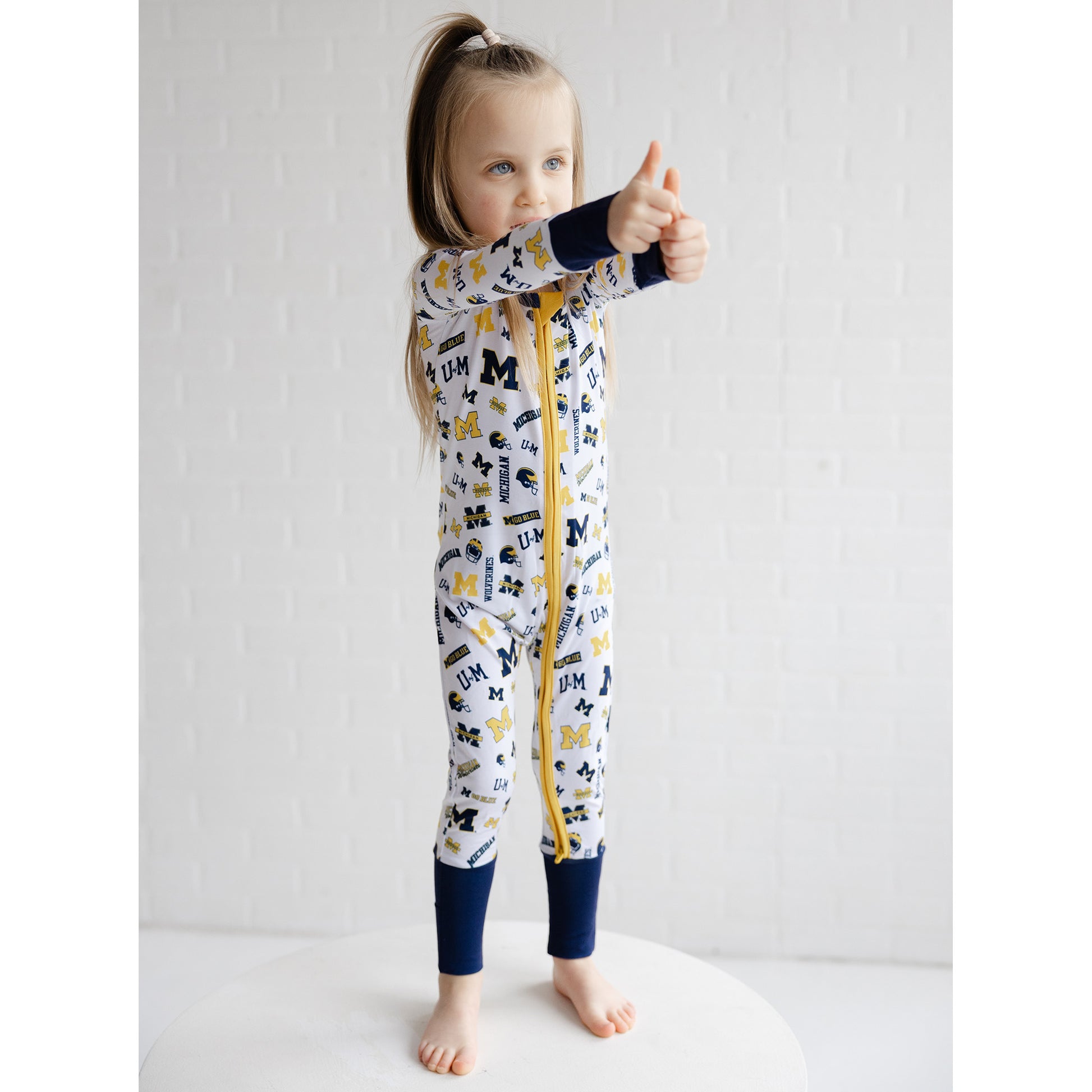Michigan Wolverines footed one-piece pajamas for babies