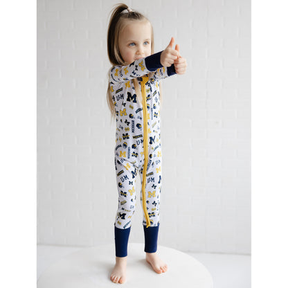 Michigan Wolverines footed one-piece pajamas for babies