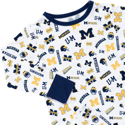 Michigan Wolverines two-piece pajama set for game day and bedtime