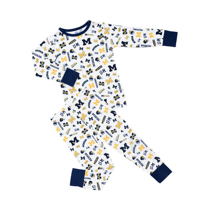 Officially licensed Michigan Wolverines two-piece pajama set for little fans
