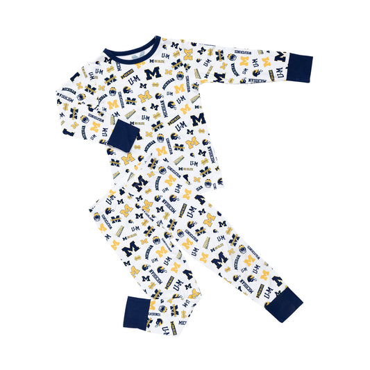 Officially licensed Michigan Wolverines two-piece pajama set for little fans