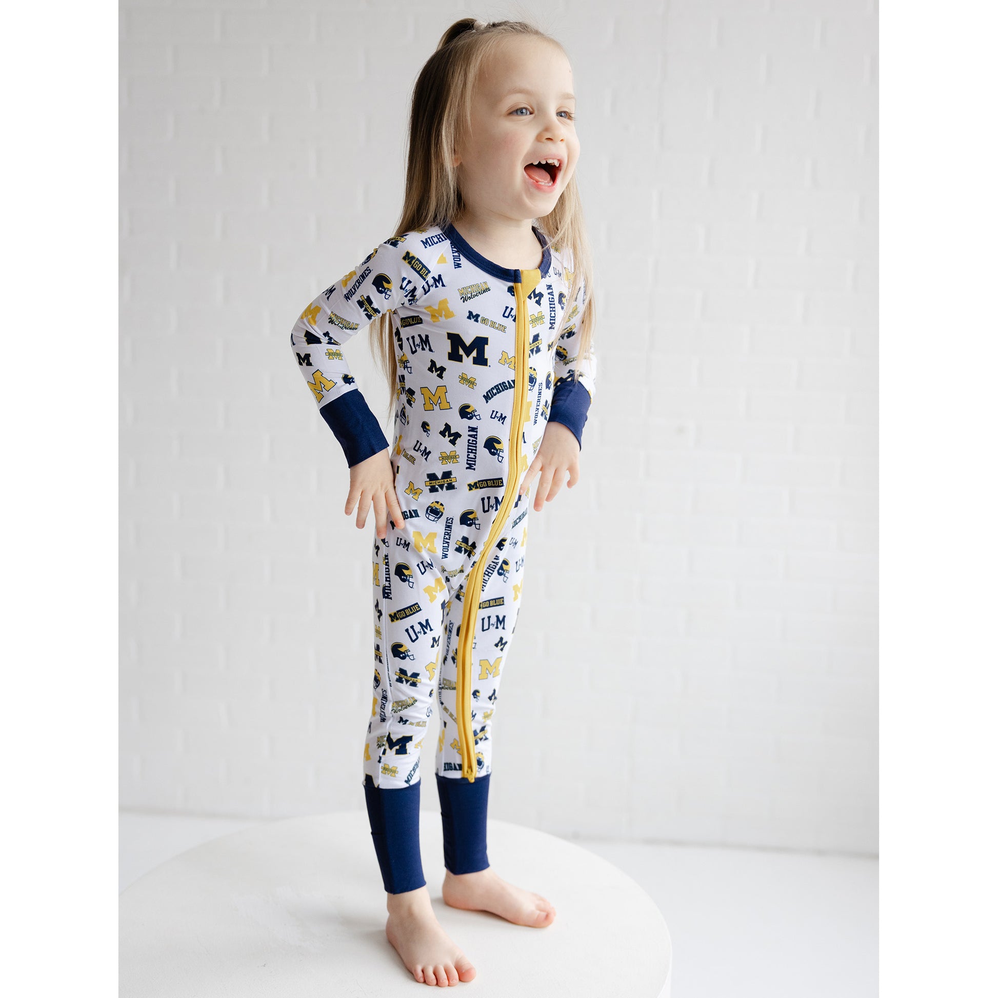 Michigan Wolverines zipper sleeper for infants and toddlers