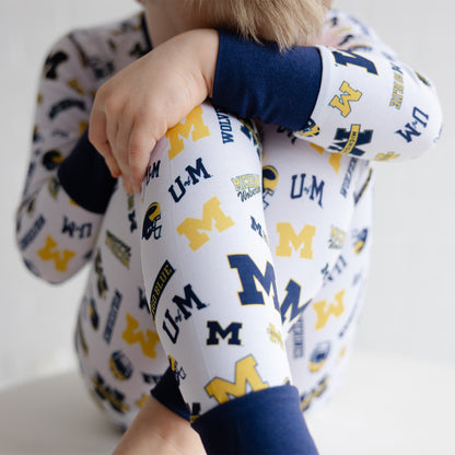 Michigan Wolverines bamboo pajamas for toddlers and kids