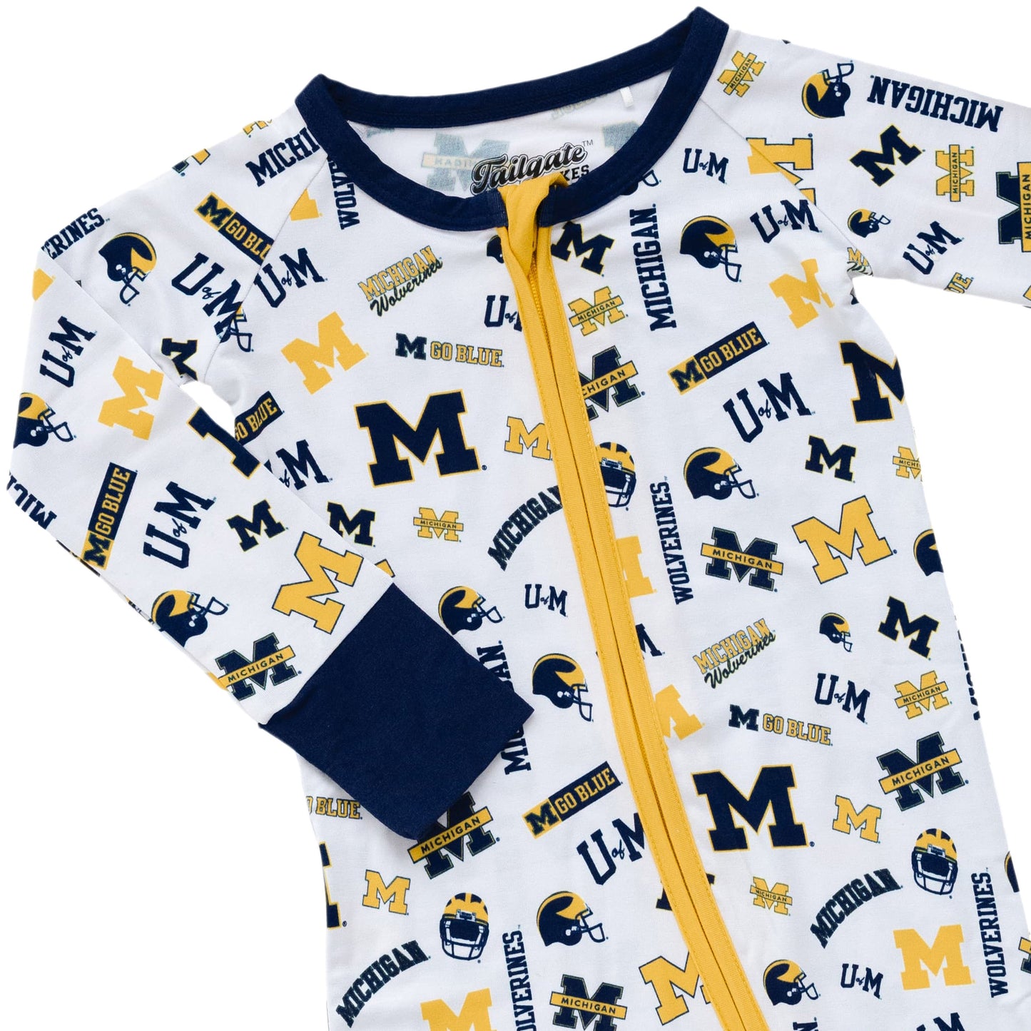 Soft Michigan Wolverines zippy pajamas for game day and bedtime