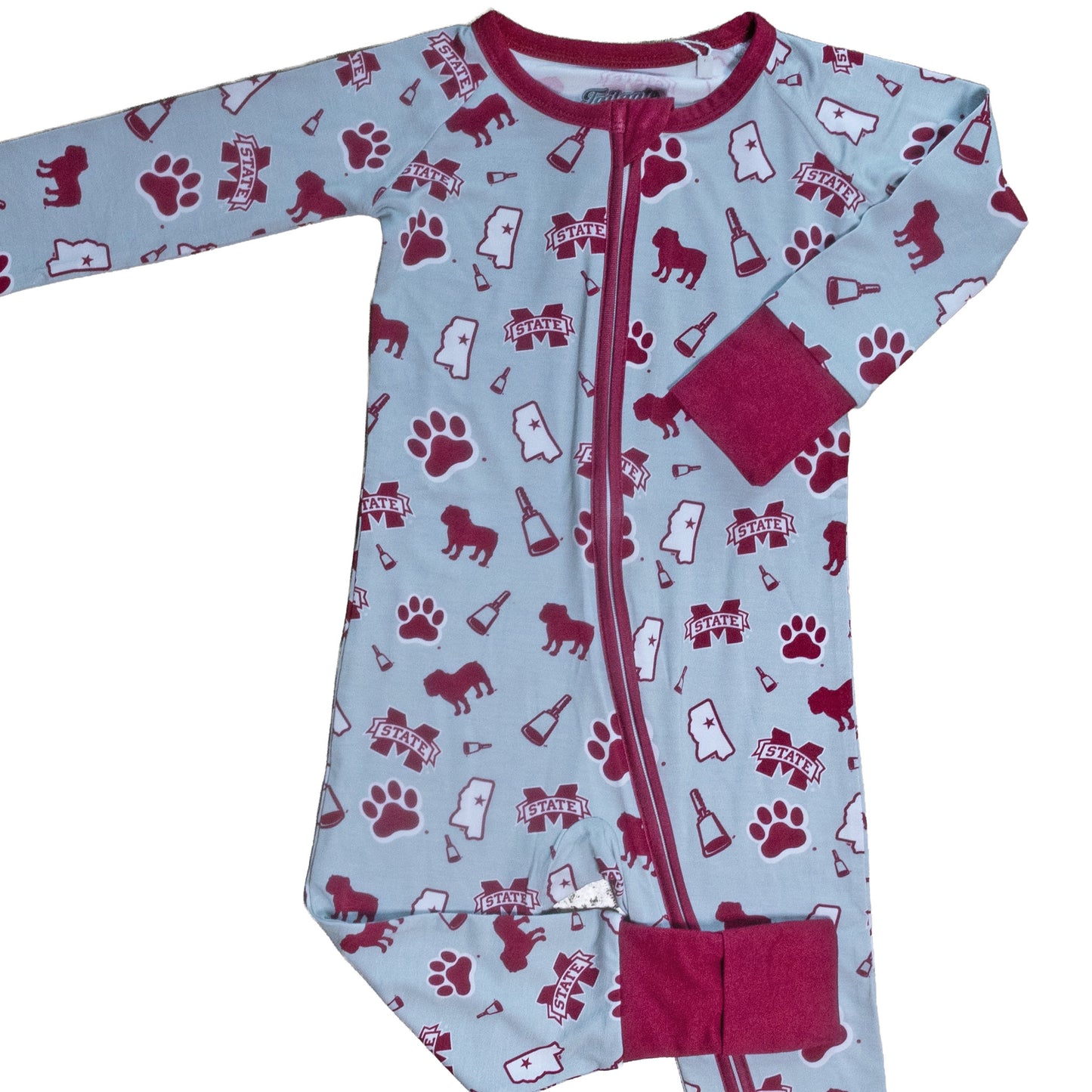 Mississippi State Bulldogs toddler zippy one piece sleeper for game day and bedtime