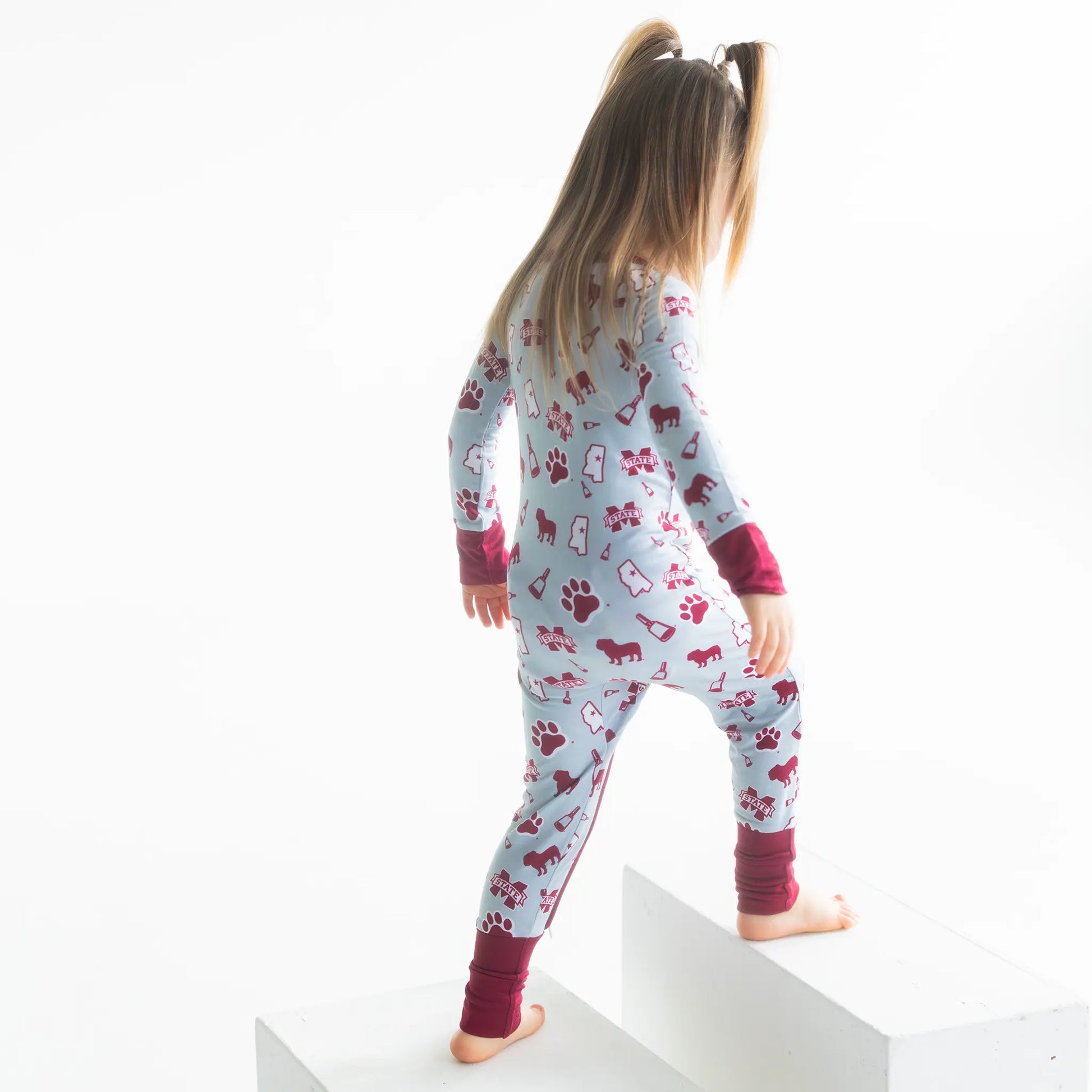 Mississippi State Bulldogs cozy bamboo sleep and play One-Piece bamboo sleeper.