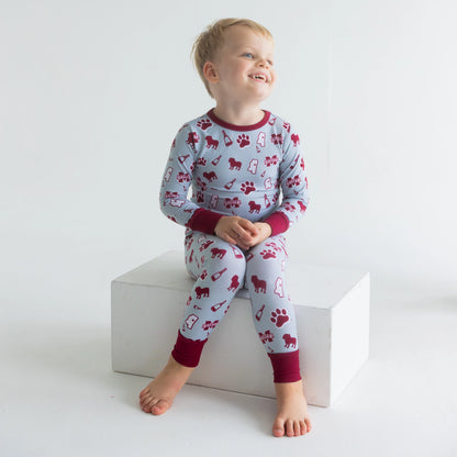 Mississippi State Bulldogs moisture-wicking bamboo Pajama Set with long sleeves and comfortable fit.