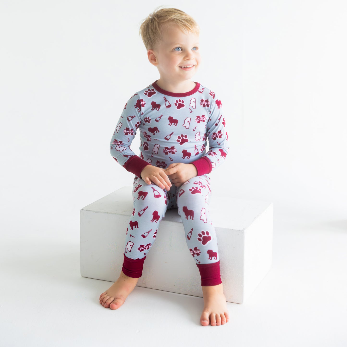 Mississippi State Bulldogs kids pajamas featuring officially licensed collegiate style