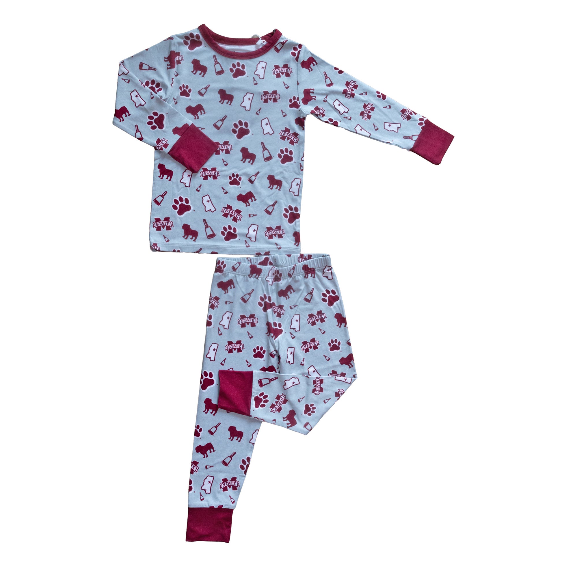Officially licensed Mississippi State Bulldogs bamboo pajama set for kids