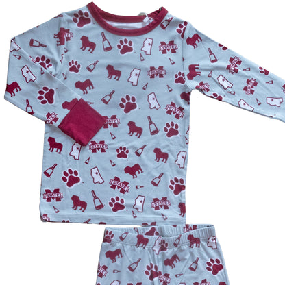 Mississippi State Bulldogs kids bamboo pajamas for game day and bedtime