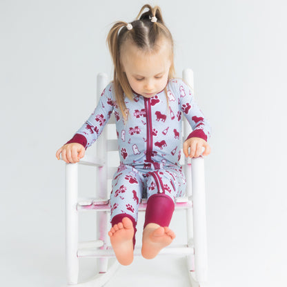 Mississippi State Bulldogs collegiate baby one-piece sleeper for Bulldog fans