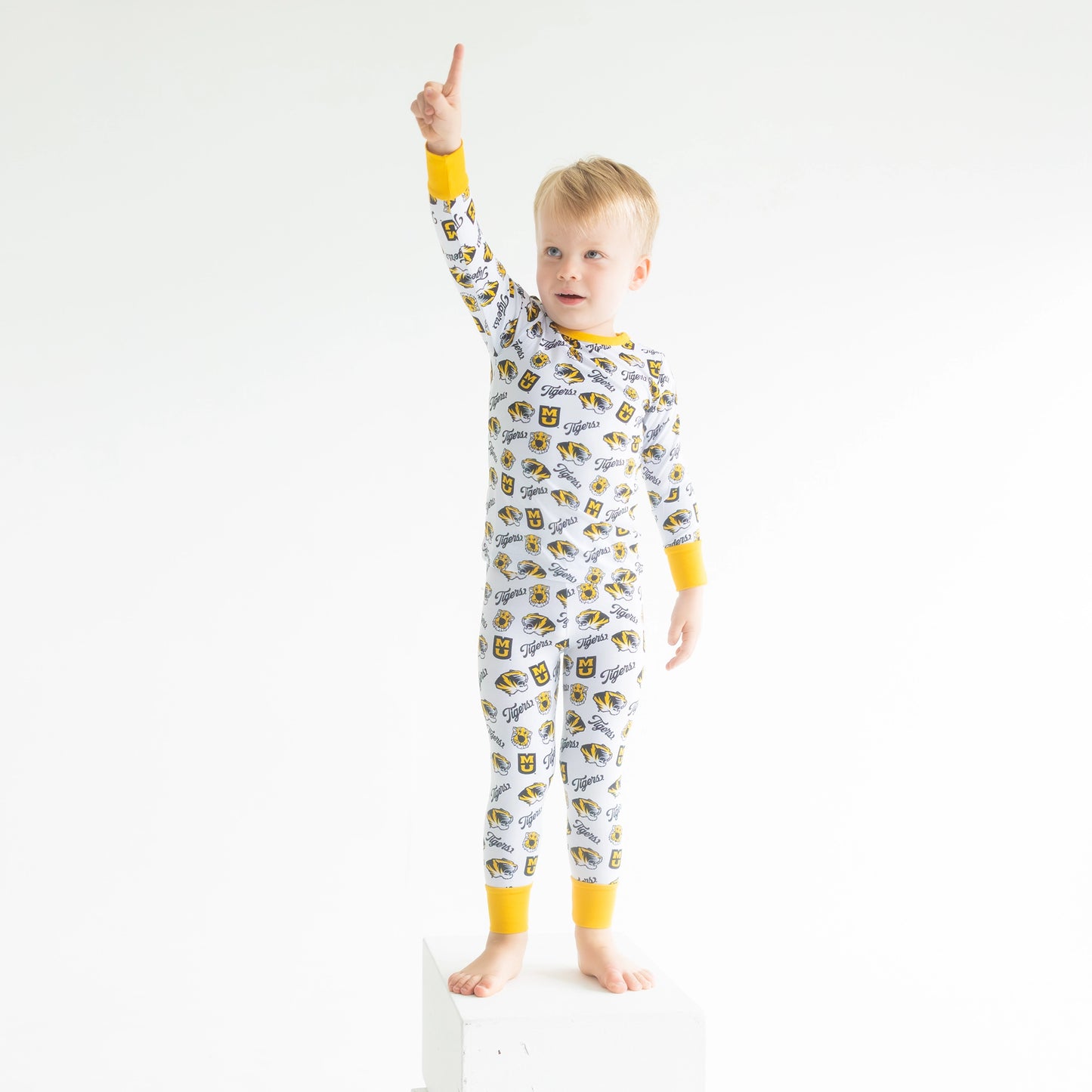 Missouri Tigers moisture-wicking bamboo Two-Piece Pajama Set with stretchy waistband.