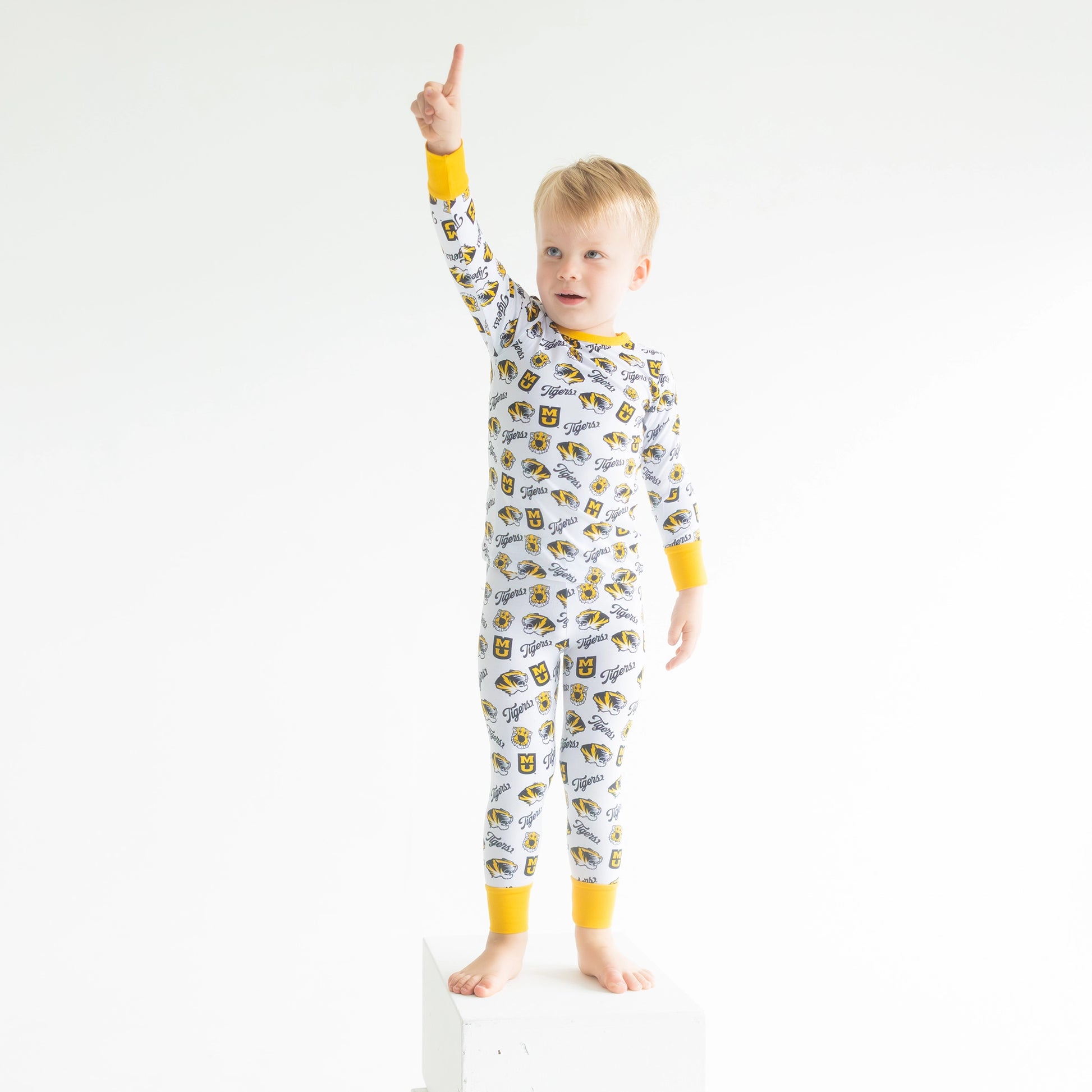 Missouri Tigers moisture-wicking bamboo Two-Piece Pajama Set with stretchy waistband.