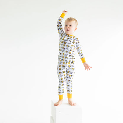 Missouri Tigers black and gold bamboo Pajama Set for kids perfect for sleep and play.