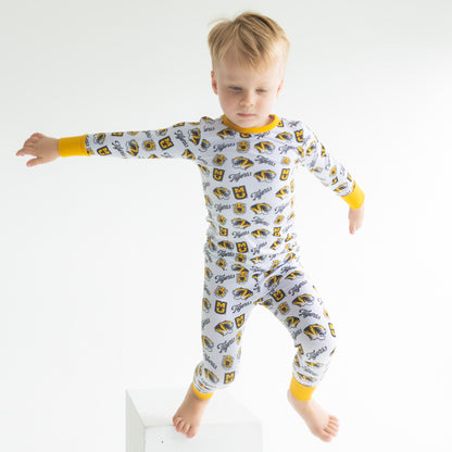 Officially licensed Missouri Tigers two-piece pajamas for toddlers and kids