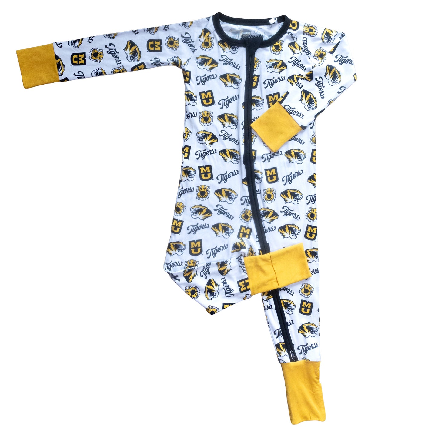 Mizzou Tigers baby bamboo zippy one-piece sleeper for little fans