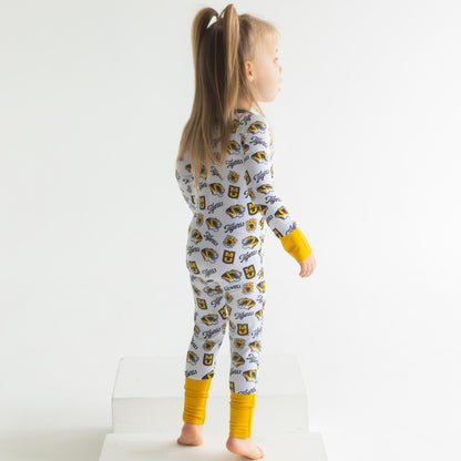 Missouri Tigers baby bamboo zippy one-piece sleeper with officially licensed team print
