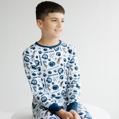 Penn State Nittany Lions two-piece sleepwear set for young college football fans