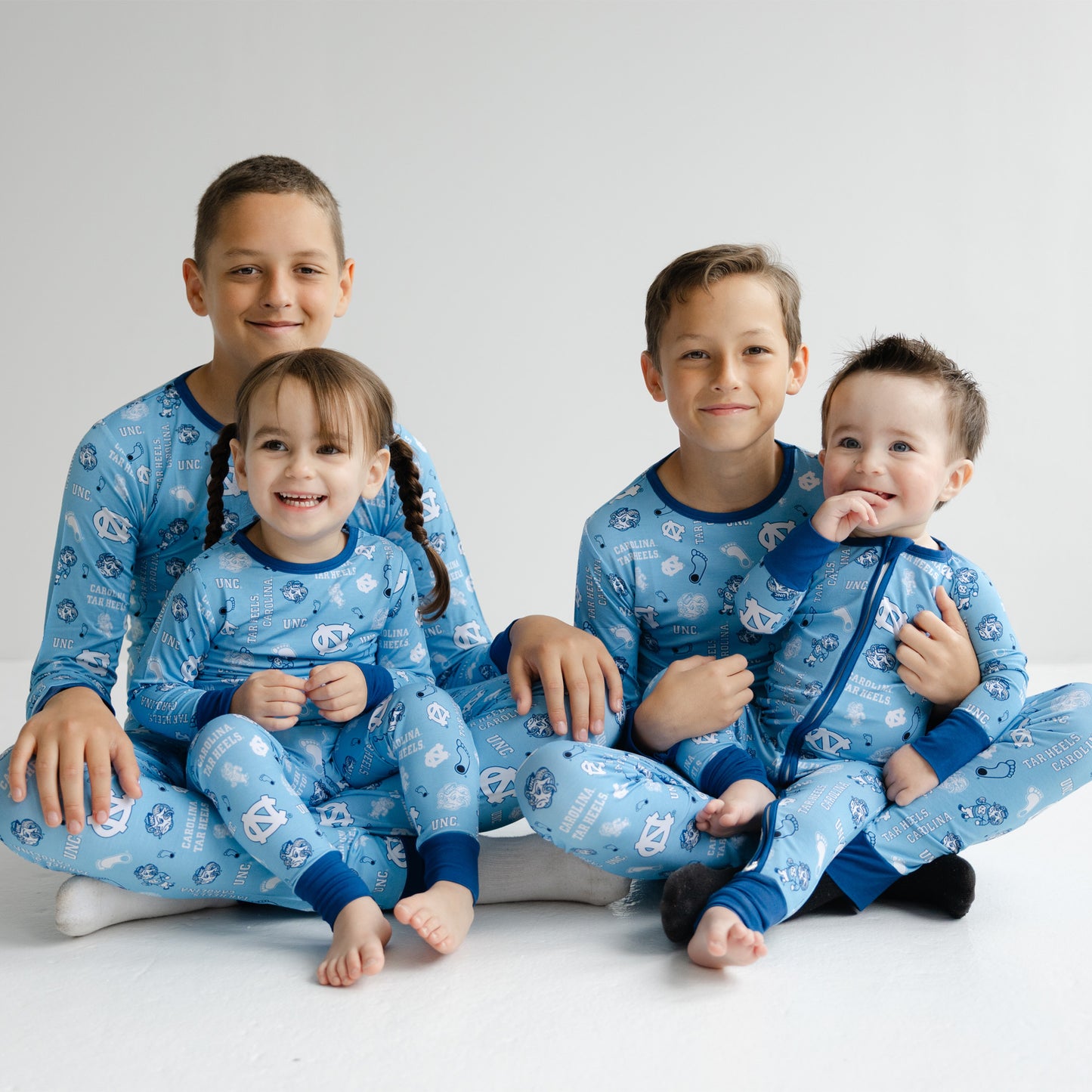 UNC Tar Heels toddler kids pajama set with Carolina blue team-inspired design