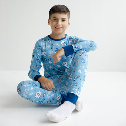 UNC Tar Heels toddler and kids bamboo sleepwear with collegiate team print