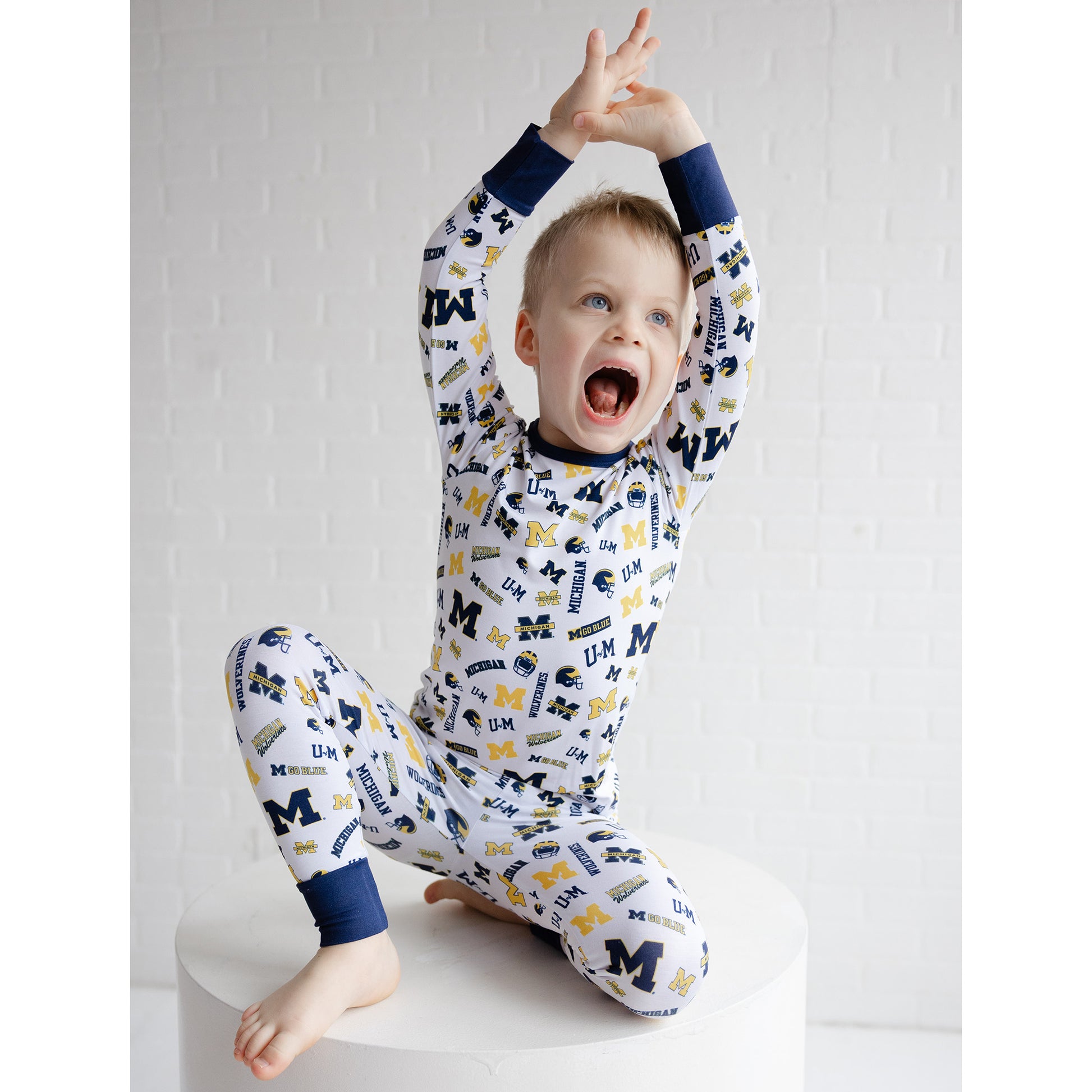Michigan Wolverines toddler pajama set with officially licensed team style