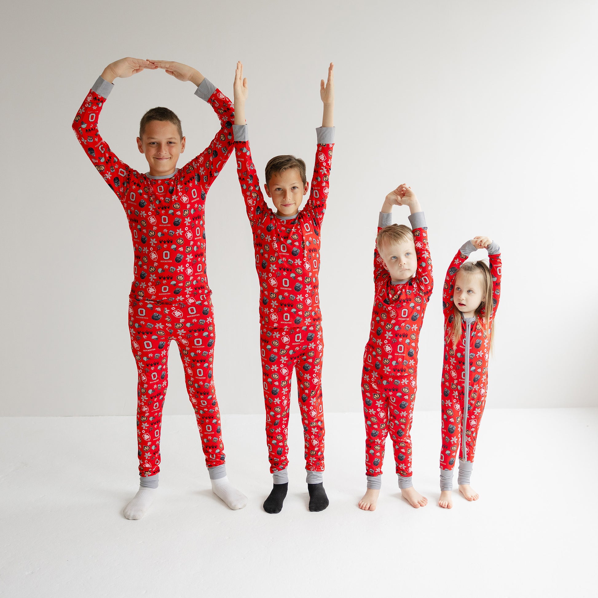 Ohio State Buckeyes officially licensed bamboo baby pajamas with zipper front