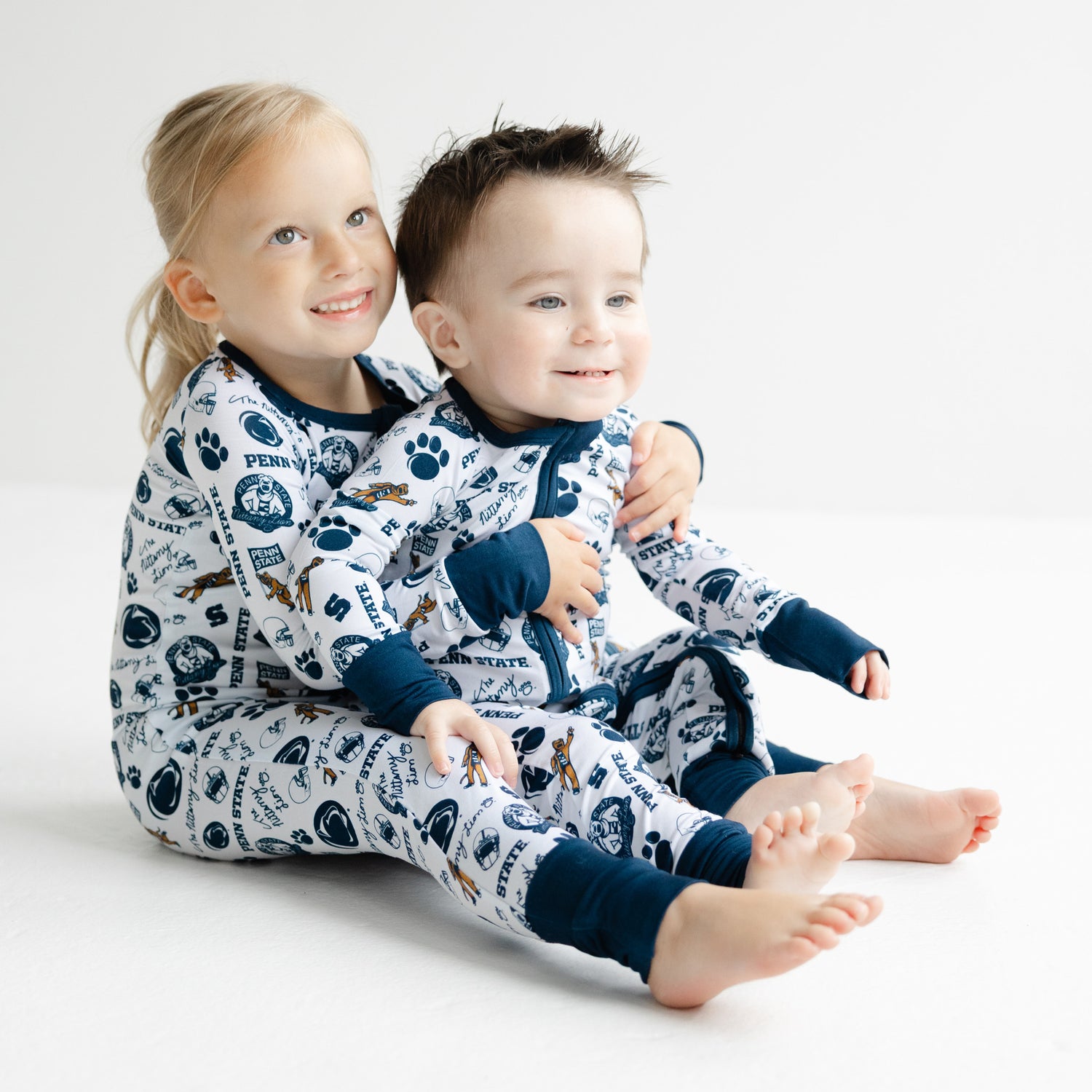 Official Penn State Nittany Lions baby and toddler one-piece sleepwear for bedtime or game day