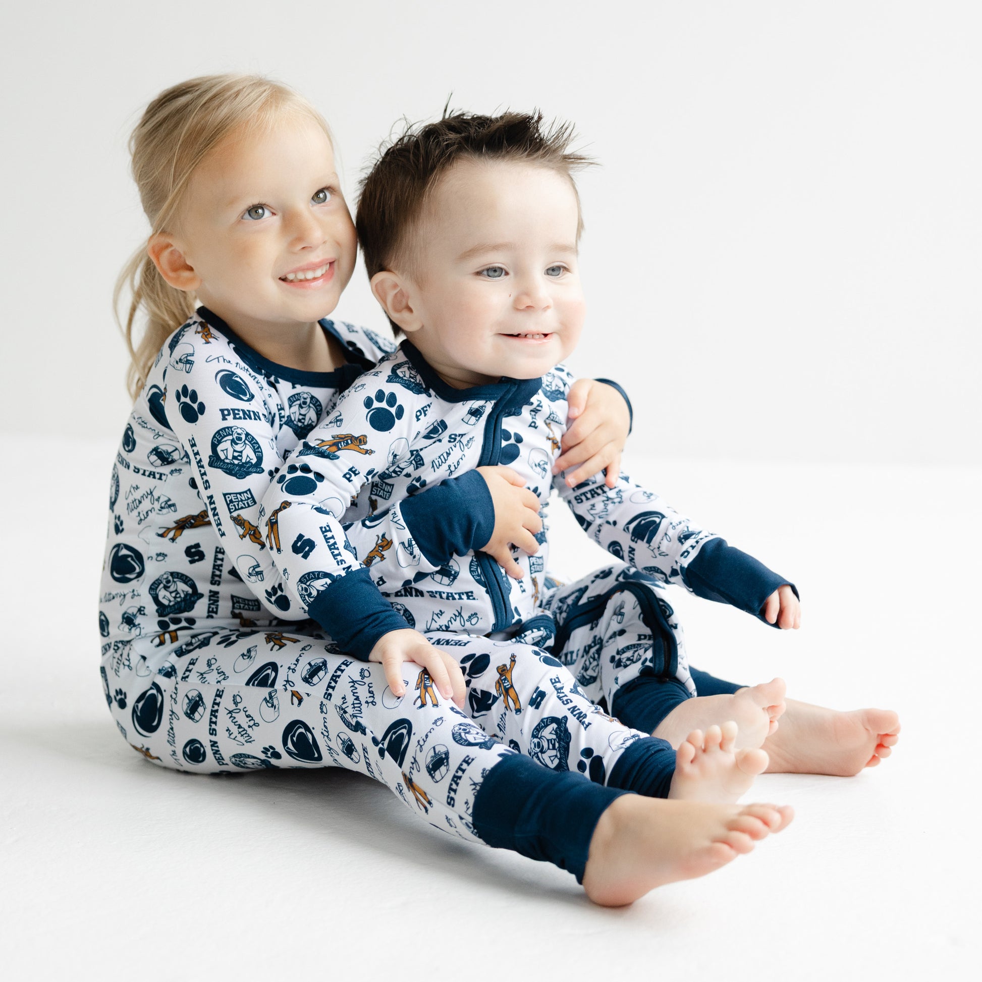Official Penn State Nittany Lions baby and toddler one-piece sleepwear for bedtime or game day