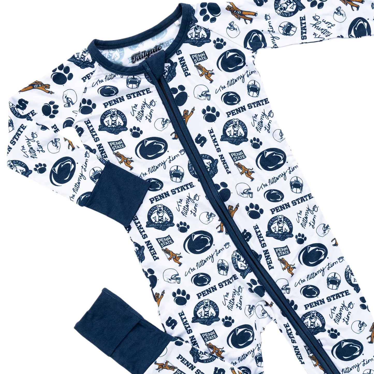 Penn State Nittany Lions zippy one-piece bamboo sleeper for babies and toddlers