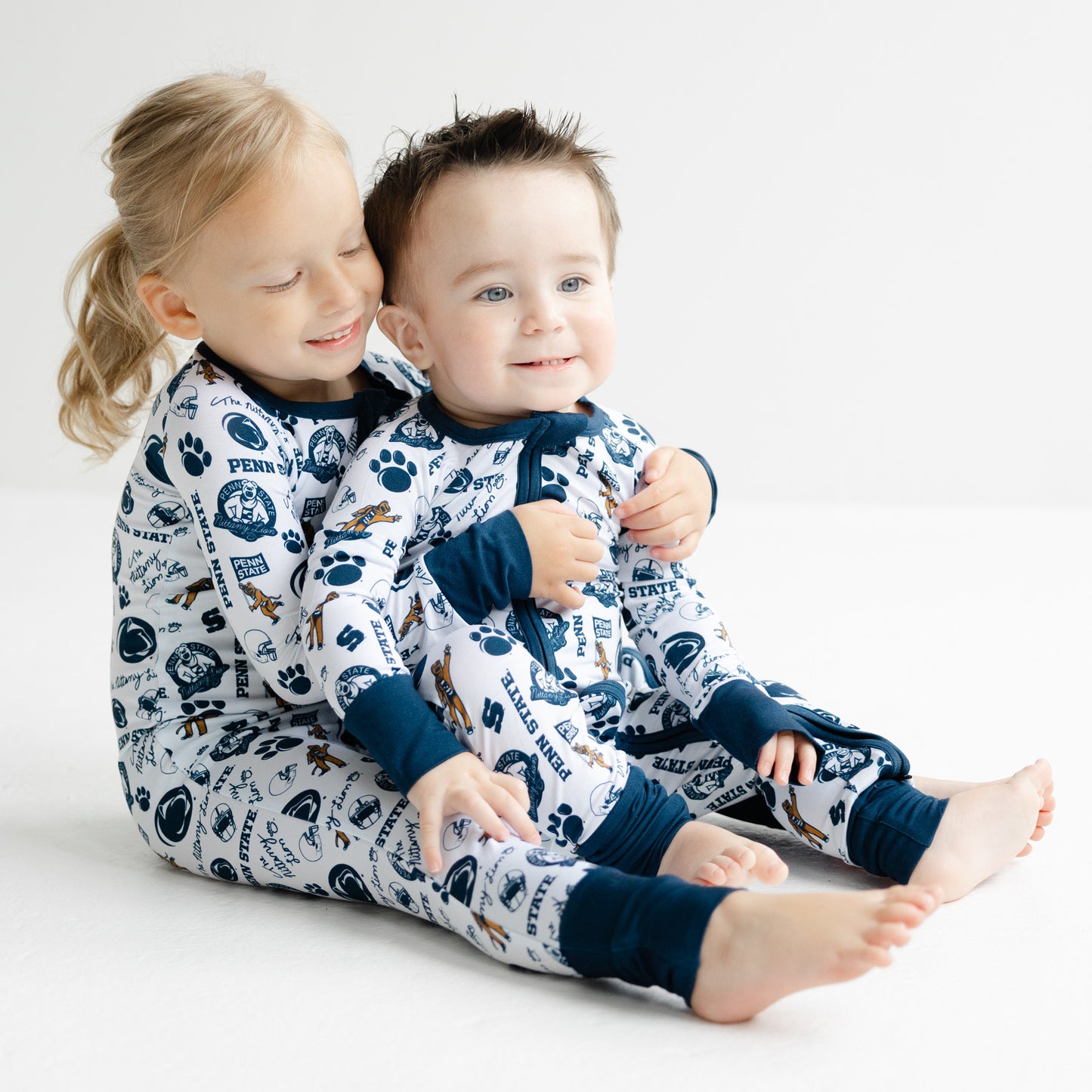 Officially licensed Penn State Nittany Lions bamboo one-piece pajamas with zipper