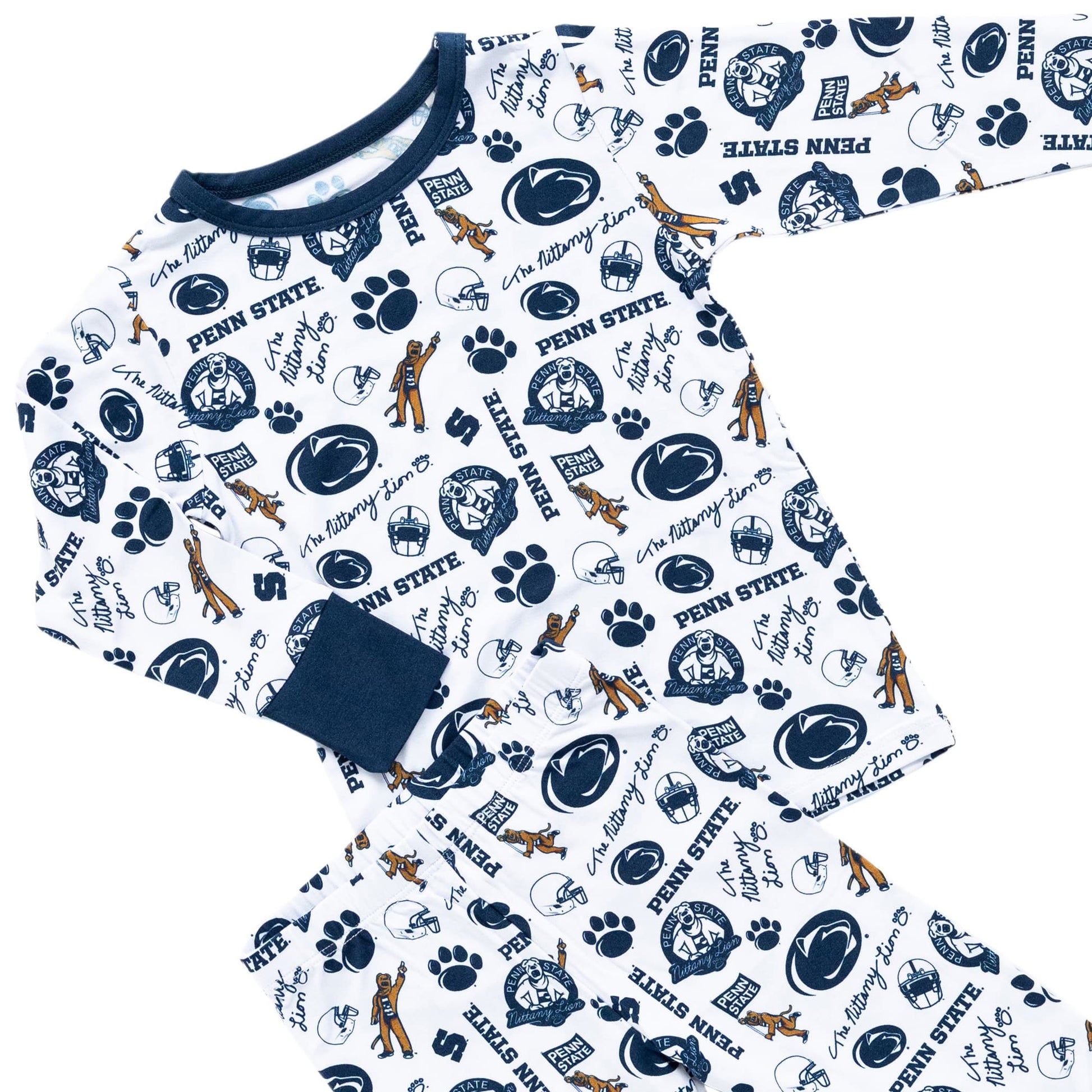 Officially licensed Penn State Nittany Lions bamboo pajamas with long sleeve top and matching pants